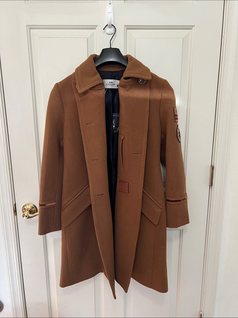 Coach Women’s Chestnut Brown Wool Pea Coat